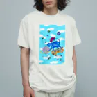 char pottery の宇宙ねこ オーガニックコットンTシャツ