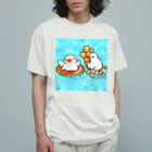 Lily bird（リリーバード）のぷかぷか水遊び文鳥ず オーガニックコットンTシャツ