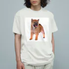 【CPPAS】Custom Pet Portrait Art Studioの可愛すぎる柴犬の子犬 Organic Cotton T-Shirt