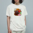 あゆのしおやきの白玉あんみつ オーガニックコットンTシャツ