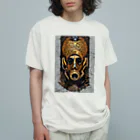 D-MALIBUのガスマスクをする古代ファラオのモザイクアート オーガニックコットンTシャツ