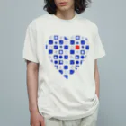 音楽と和の雑貨屋　たむたむの【ドラムの日2022】ドラム市松ハート オーガニックコットンTシャツ