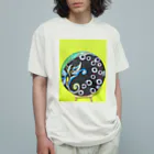 NIL のウサギの幽霊と花 オーガニックコットンTシャツ