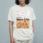 脚長コーギーの脚長コーギーむぎくん オーガニックコットンTシャツ