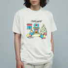 Cody the LovebirdのHappy Holidays コザクラインコ　オカメインコ Chubby Bird Organic Cotton T-Shirt