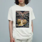PALA's SHOP　cool、シュール、古風、和風、ねこ、ワンちゃん、ウサギさん、野鳥。の《グレート・レッド・ドラゴンと太陽の女》The great red dragon and the woman clothed with the sun William Blake c1805 Organic Cotton T-Shirt