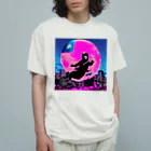 MedicalKUNの圧倒的芸術感の月夜の忍者★ オーガニックコットンTシャツ