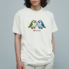 Cody the LovebirdのChubby Bird 仲良しオキナインコ 유기농 코튼 티셔츠