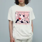 青木甘夏のいちご大福食べ食べガール Organic Cotton T-Shirt