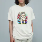 znbmsrrの花アラスカの子犬。 愛犬家のためのキュートなデザイン。 Organic Cotton T-Shirt