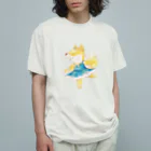 ARASHIBAの柴犬バレリーナ（シンプル＆ティアラ） オーガニックコットンTシャツ