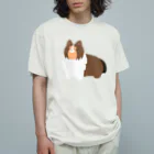 Kotetsu diary(SUZURI店)のゆるゆるシェルティ オーガニックコットンTシャツ