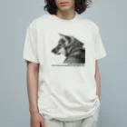 【モルモット】Mugi & Ruki【四国犬】のSHIKOKUDOG(モノクロ) Organic Cotton T-Shirt