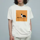 kcraft-bordercollieのボーダーコリー　モノクロver オーガニックコットンTシャツ