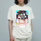 花時計のステッカーくぬぎちゃん オーガニックコットンTシャツ