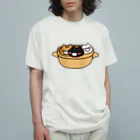 BADCAT GOODS SHOPの鍋ねこトリオ オーガニックコットンTシャツ