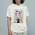 KidsArtの【子どもの絵】桜の木 オーガニックコットンTシャツ