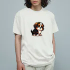 チビアニメのチビ犬 オーガニックコットンTシャツ