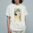 MUGEN ARTの小原古邨　蓮と雀　Ohara Koson / Songbird and Lotus Organic Cotton T-Shirt