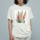 botanicalartAIのキンギョソウ オーガニックコットンTシャツ