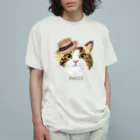 marutoraのhachio猫 オーガニックコットンTシャツ