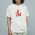 HOHOEMI🍋のピンクバルーンイヌ オーガニックコットンTシャツ