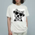 Connect Art SUZURI STOREのConnect Art 003 Dog オーガニックコットンTシャツ