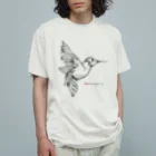 t-shirts-cafeのフォントイラストレーション『hummingbird（ハミングバード・ハチドリ）』 Organic Cotton T-Shirt