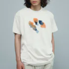 c5watercolorの水彩ペイント・オレンジ&インディゴ Organic Cotton T-Shirt