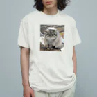 chibicar-bluecopenのねむねむマヌルさん オーガニックコットンTシャツ