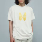 ニャームルクロッペの黄色いちょうちょ オーガニックコットンTシャツ