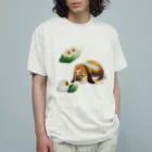 生足スパゲティのマープルちゃんとめだまやきエイリアン オーガニックコットンTシャツ