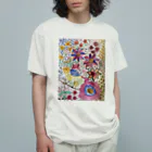 P R A Y .の鳥と花のよろこび オーガニックコットンTシャツ