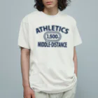 sports_tower スポーツタワーの1,500m走・陸上競技・グッズ・オリジナル・デザイン・Tシャツ・陸上部・男子・女子・美男子・美女・かっこいい・かわいい・アスリート・選手・1500メートル競走・有力・確実・中学陸上・高校陸上・応援 オーガニックコットンTシャツ