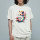 Japan Beautyオリジナルショップの緑色の花龍さん Organic Cotton T-Shirt