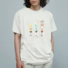 にじいろ＊ひろばの絵の具チューブからこんにちは！茶トラ 3色ver. オーガニックコットンTシャツ