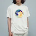 月の隠れ家の幻の蝶々さんと遭遇した狐さん オーガニックコットンTシャツ