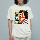 じゃぱにぃずぴぃぽぅの市川鰕蔵の碓井の荒太郎定光 オーガニックコットンTシャツ