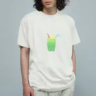 Sasamillyのもじもじクリームソーダ オーガニックコットンTシャツ