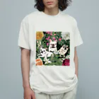 裏ひぐちのお茶目コトさん万平PUG STYLE オーガニックコットンTシャツ