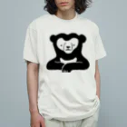 ナラティヴ・ラボ マーケットのくまざわくん（ブラックライン） オーガニックコットンTシャツ