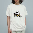 へっぽこデザインのクロスカブ　綺麗な黄色 オーガニックコットンTシャツ