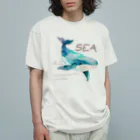 Q-gardens -キューガーデンズのでかでかくじら オーガニックコットンTシャツ