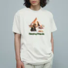 A&D Laid back lifeのCamping friends  オーガニックコットンTシャツ