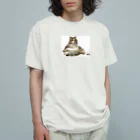 onarisanちのにゃんこたちのおすわりこむにゃんこ Organic Cotton T-Shirt