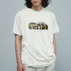 ムジナ基地のタヌキ（黒文字） Organic Cotton T-Shirt