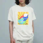 ティラノサウルスのウーパールーパースーパーマン オーガニックコットンTシャツ