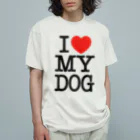 I LOVE SHOPのI LOVE MY DOG オーガニックコットンTシャツ