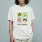 くりむしようかんのオリーブリボンとほーほけ姉妹 オーガニックコットンTシャツ