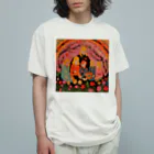 yuutatsuhaのフラワーチルドレンのフォークグループ オーガニックコットンTシャツ